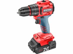 Vtaka s prklepom aku kompaktn Share20V, 1x 2Ah, 50Nm, bezuhlkov motor, EXTOL PREMIUM