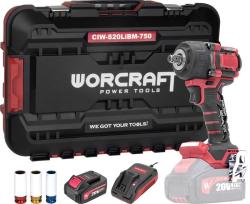 U�ahov�k Worcraft CIW-S20LiBM-750 ShareSYS, 20V Li-Ion, r�zov�, 800 Nm, 1/2" square, SET v
