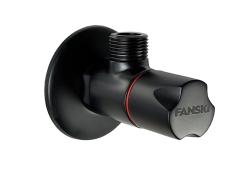 Ventil rohov� s keramick�m vr�kom a filtrom, �erven�, 1/2" x 3/8", BLACK MATT