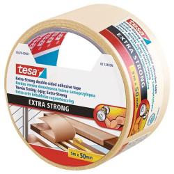 P�ska tesa� Extra STRONG Permanent, obojstranne lepiaca, f�liov�, biela , 50 mm, L-5 m