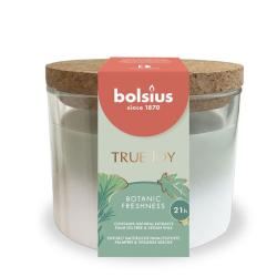 Svie�ka bolsius True Joy Botanic Freshness, vonn�, 75/80 mm, v skle