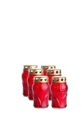 Kahanec Grave, �erven� sklo, so srdie�kom, zlat�, 16 h, 50 g, 12 cm, na hrob