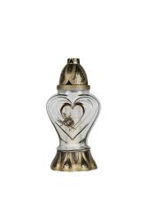 Kahanec Heart, ��re sklo, 40 h, 110 g, 33 cm, na hrob, mix farieb