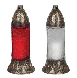 Kahanec Grave, �erven�/biele sklo, 28 h, 80 g, 25 cm, na hrob