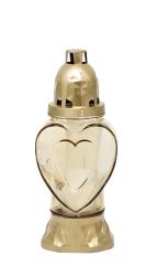 Kahanec Heart, pozlaten sklo, 28 h, 25.5 cm, na hrob