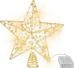 Hviezda MagicHome Vianoce, plast, asova, 10xLED tepl biela, 25 cm, 2xAA