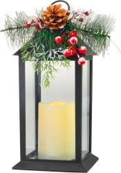 Lamp MagicHome Vianoce, s vetvikou, plast, ierny, 1xLED lt, 14x14x32.2 cm, 3xAAA, po