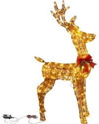 Dekor�cia MagicHome Vianoce, jele�, kov/mot�z, �asova�, 230xLED tepl� biela, 1.2 m