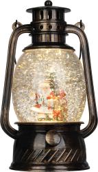 Lamp MagicHome Vianoce, santa, plast, ierny, 1xLED tepl biela, 12x10x20.5 cm, 3xAA