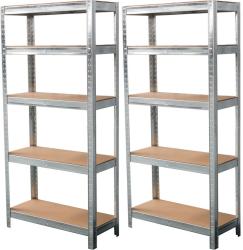 Reg�l Racks, kovov�, MDF, 5 pol�c, 1800x900x300 mm, bal. 2ks