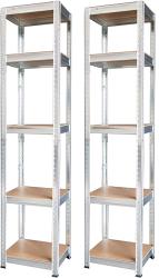 Reg�l Racks, kovov�, MDF, 5 pol�c, 1800x400x400 mm, bal. 2ks