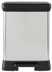 K Curver DECO PEDAL BIN, 10 lit.+18 lit., 39x29x50 cm, ierny/strieborn, na odpad, s p