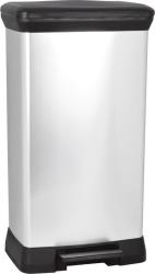 K Curver DECO PEDAL BIN, 50 lit., 39x29x73 cm, ierny/strieborn, na odpad, s pedlom