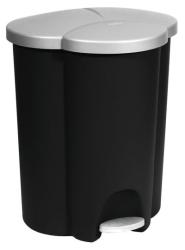 K Curver TRIO PEDAL BIN, 40 lit., 39.4x47.8x59.2 cm, ierny/siv, na odpad, s pedlom