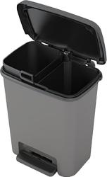 K KIS Compatta recycling, 2x 11 lit., ierny/siv, 28x38x43 cm, na odpad, s pedlom