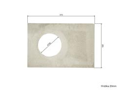 �amot 31,5 x 20,5 x , priemer otvoru 10,5 cm