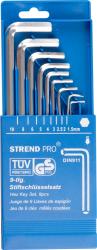 Sada kov Strend Pro HK0212, 9 dielna, Hex S1, zstrn, Imbus