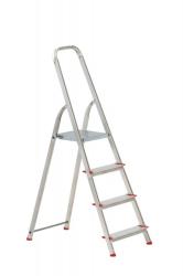 Schod�ky ALVE EUROSTYL HOBBY 2914A, 4 stupienkov�, �erven�, 153 cm, nosn. 120 kg