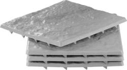 Sada 4 zhradnch chodnkov s efektom kamea, PP, 30x30, farba siv