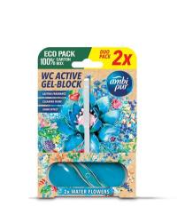 Ambipur WC Active gel-blok vodn kvety 2x45g