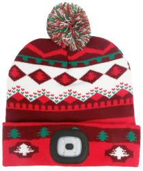 �iapka Strend Pro X-mas �erveno-hned�, L, 4x SMD LED, USB nab�janie