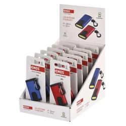 Nab�jacia mini LED baterka - pr�vesok na k���e, 100 lm, 12 ks, display box