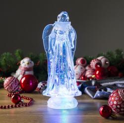 Dekorcia MagicHome Vianoce dekorcia, Anjel, LED, meniaca farby s plvajcimi trblietkami