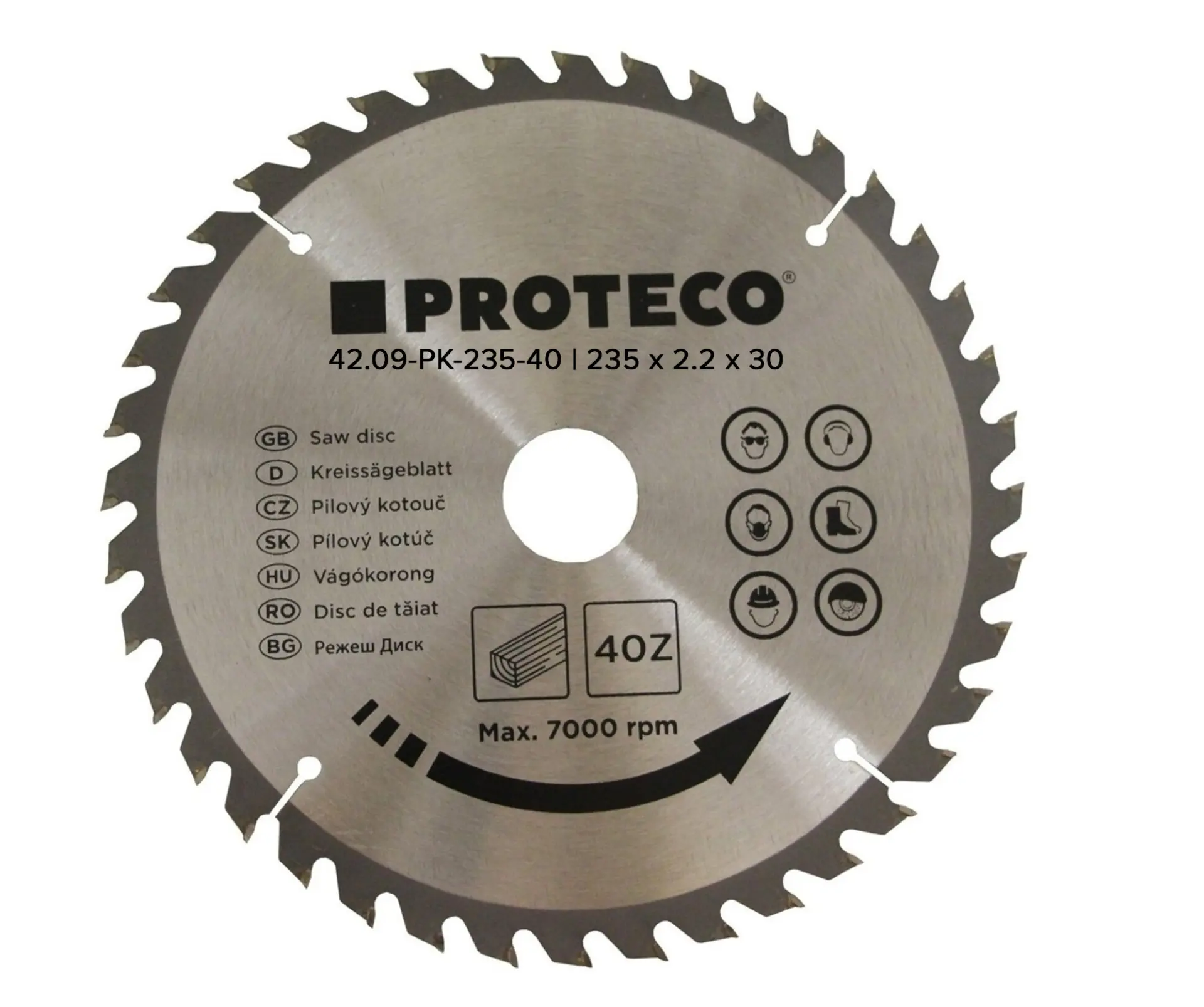 Plov kot SK 235x2.2x30 40z + redukce redukcia 30/20mm