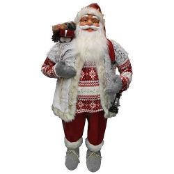 Dekorcia MagicHome Vianoce, Santa s vestou, 120 cm