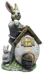 Dekorcia MagicHome Gecco, Zajace na vajku, keramika, 26x20x45 cm