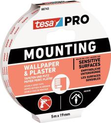 Pska tesa Mounting PRO, montna, na tapety a omietky, lepiaca, 19 mm, L-5 m