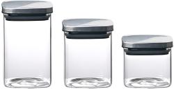 Ndoba MagicHome, sada 3 ks, 800/1100/1500 ml, sklenen, s nerezovm uzverom