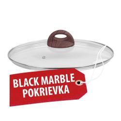 Pokrievka MagicHome Black Marble Line, sklenen, 28 cm