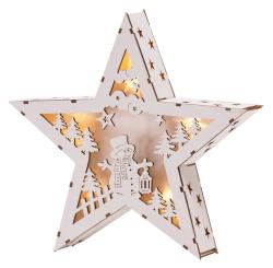 Dekorcia MagicHome Vianoce Woodeco, Hviezda s motvom, 8 LED, 26x5x24 cm