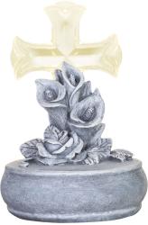 Dekor�cia MagicHome, Kr� s kvetmi, LED, polyresin, na hrob, solar, 12x12x17 cm