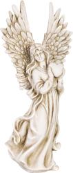 Dekor�cia MagicHome, Anjel so srdcom, polyresin, na hrob, 19,5x13x41 cm