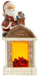 Dekorcia MagicHome Vianoce, Santa s kozubom, 9 LED, 3xAA, keramika, 27,50x19x51 cm