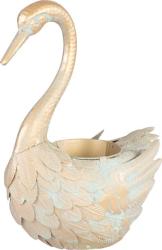 Dekorcia MagicHome Mecco, Hus, plech kvetin, zlat, 35x18x43 cm