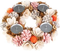 Veniec MagicHome Vianoce, adventn, ruovo-oranov, 30 cm