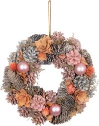 Veniec MagicHome Vianoce, zvesn, ruovo-oranov, 30 cm