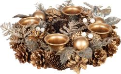 Veniec MagicHome Vianoce, adventn, zlat, 30 cm