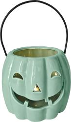 Dekor�cia MagicHome Nature, tekvica LED, porcel�nov�, mentolov�, 12,3x12,1x10 cm