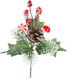 Vetvika MagicHome Vianoce, s lzankou a hrbikom, 19 cm