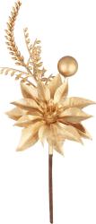 Vetvika MagicHome Vianoce, s kvetom poinsettia, zlat, 24 cm