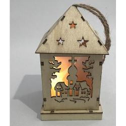 Dekorcia MagicHome Vianoce Woodeco XS003, Lampik Village, 1 LED, 12x6 cm
