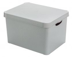 Box s vekom Curver DECO STOCKHOLM L, Grey/dots, 40x25x30 cm