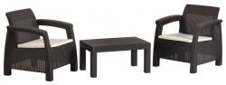 Set terasov CAYMAN, Mocca, stl, kreslo 1x stl, 3x kreslo