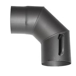 Koleno HS.K 090/160/2,0 mm, s klapkou a cistiacim otvorom, dymovod, dymov kominov koleno