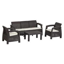 Set terasov BAHAMA, Mocca bov, stl, kreslo 3+1+1